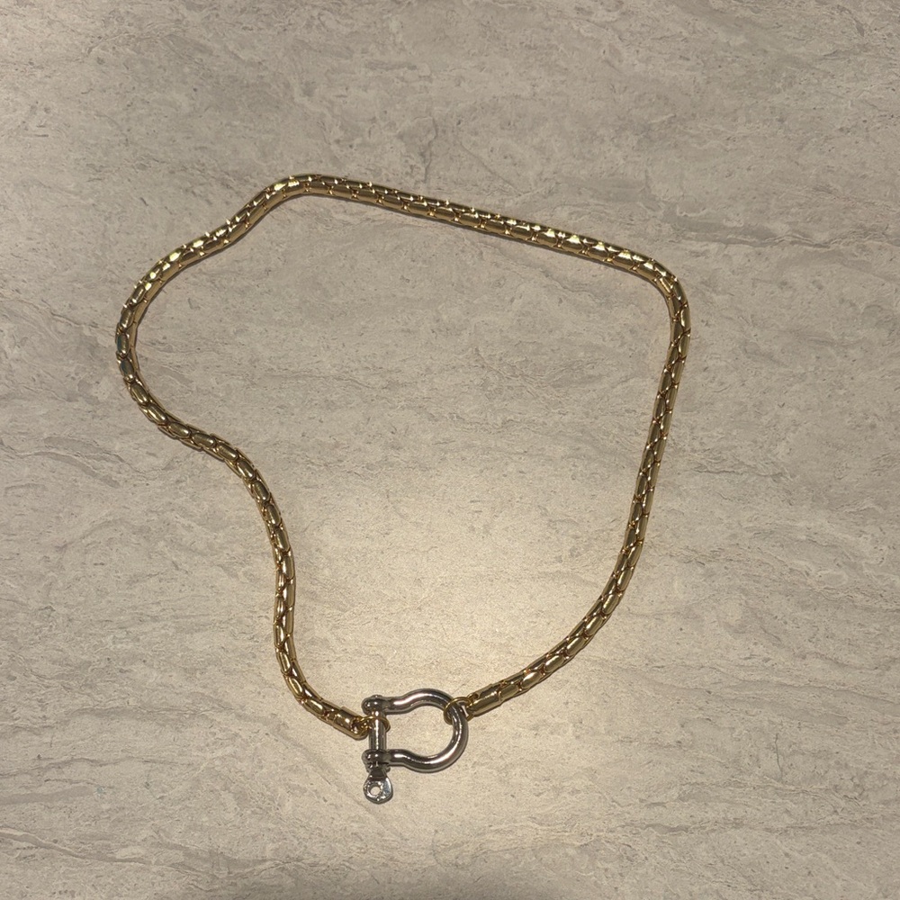 Never Worn Chic Two-Tone Gold and Silver Necklace